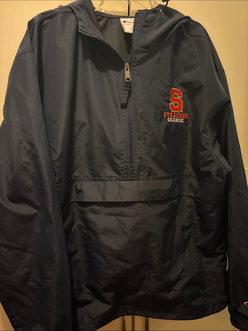 Champion Syracuse Orange Navy Pullover wind breaker Jacket